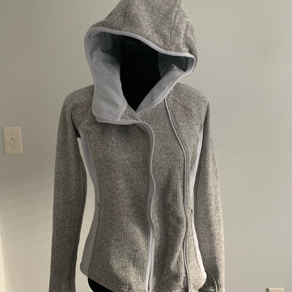Athleta Oatmeal Wool Fall Jacket/Hoodie